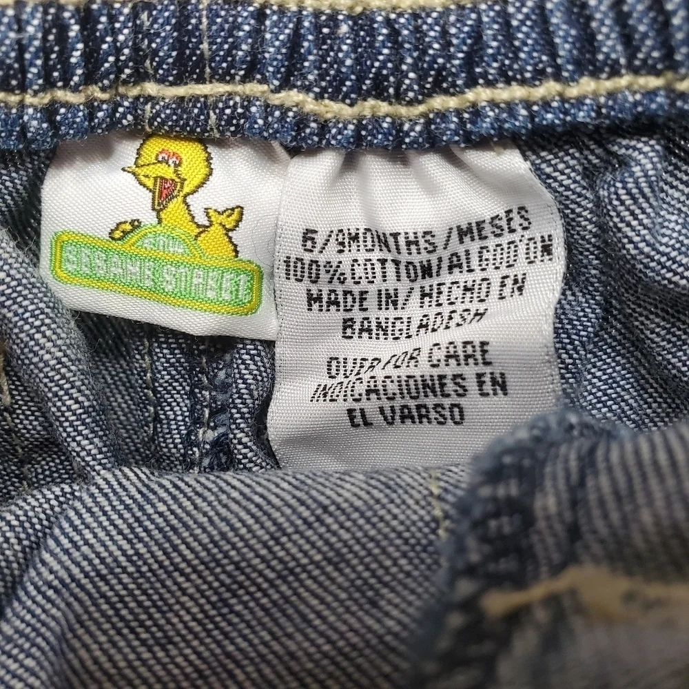 Vintage Sesame Street 6/9 months Cotton denim‎ carpenter jeans